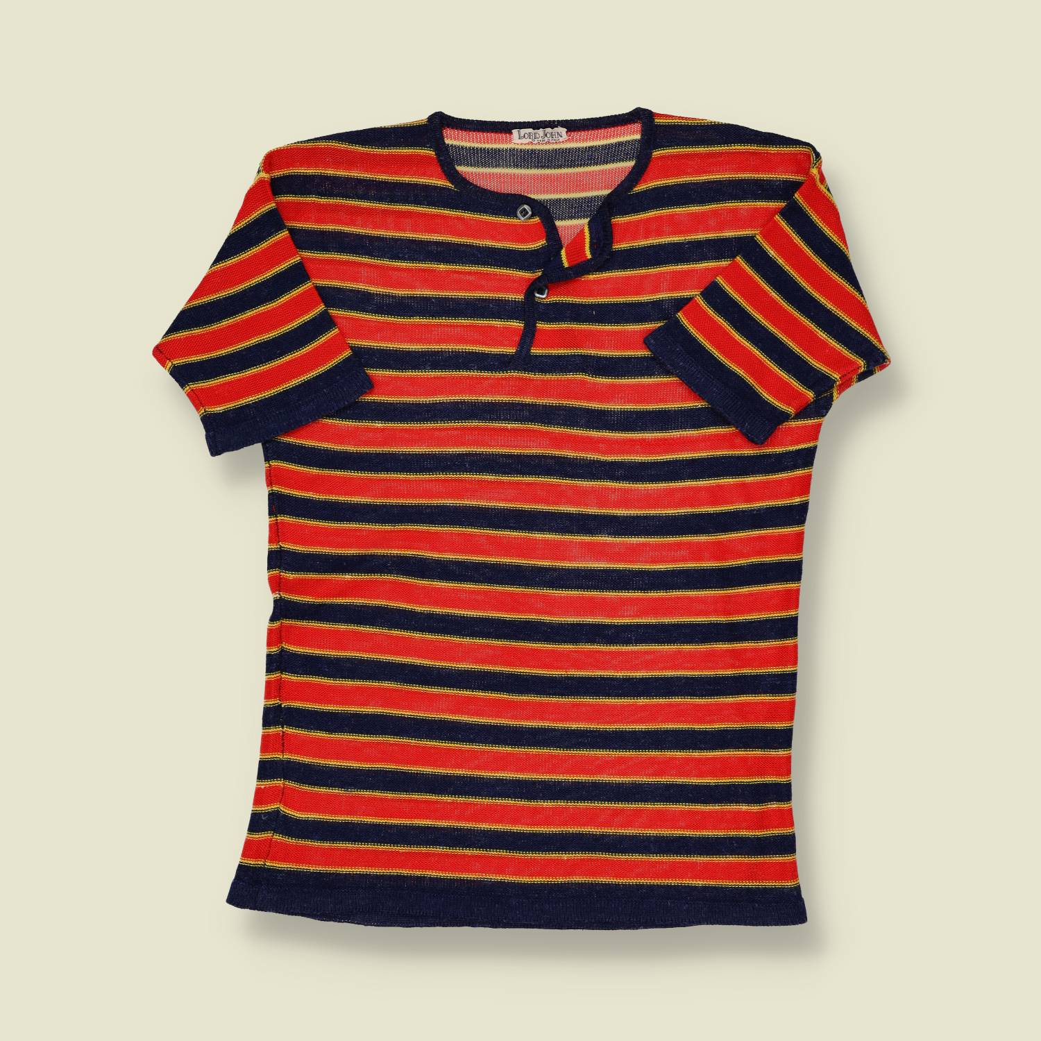 1960s Made in Italy Henley Knitted Tee - S/M