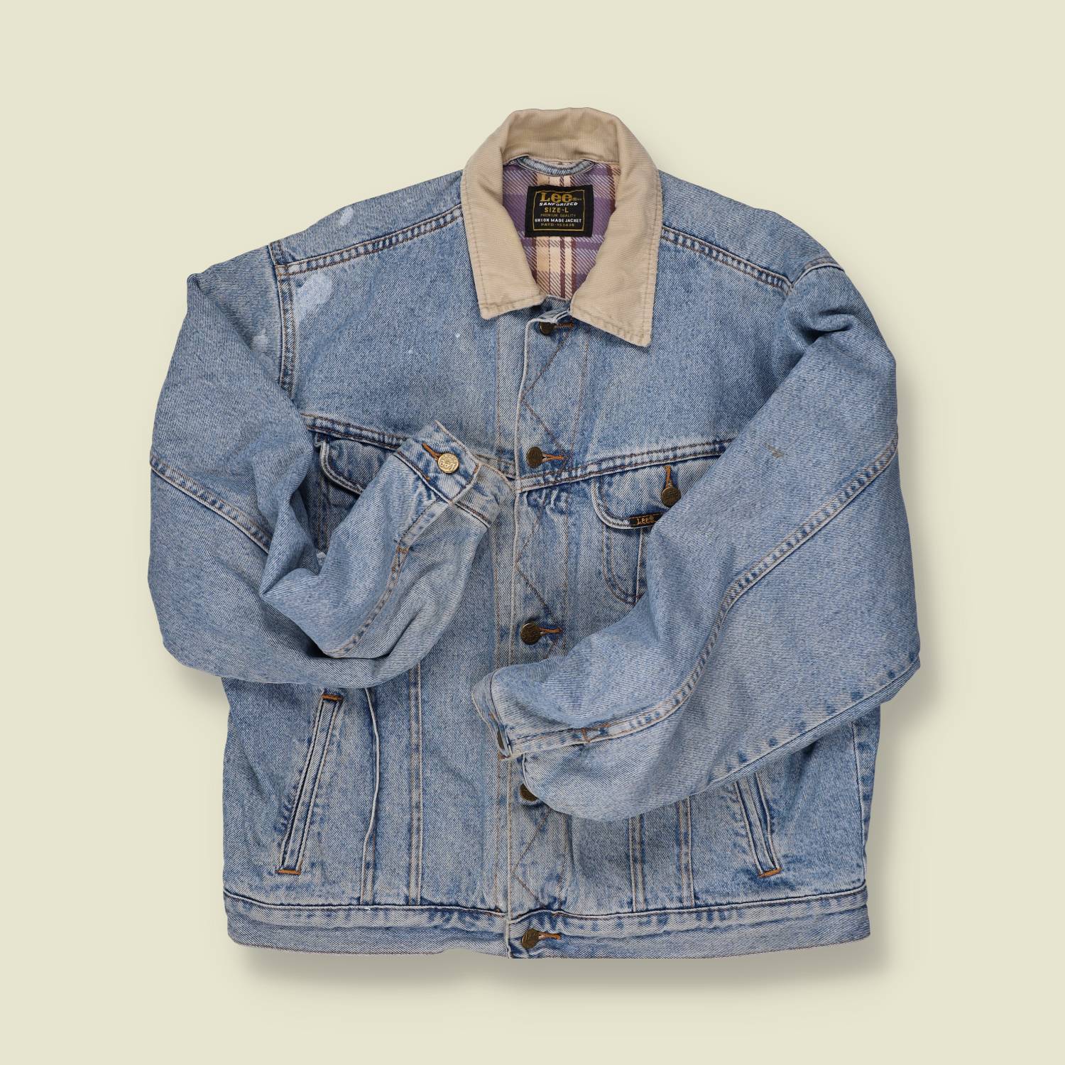 1980s Lee Lined Denim Jacket - L