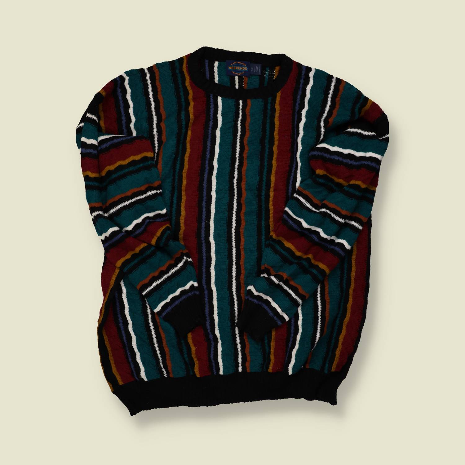 1990s Weekends Coogi-Style Sweater – XL