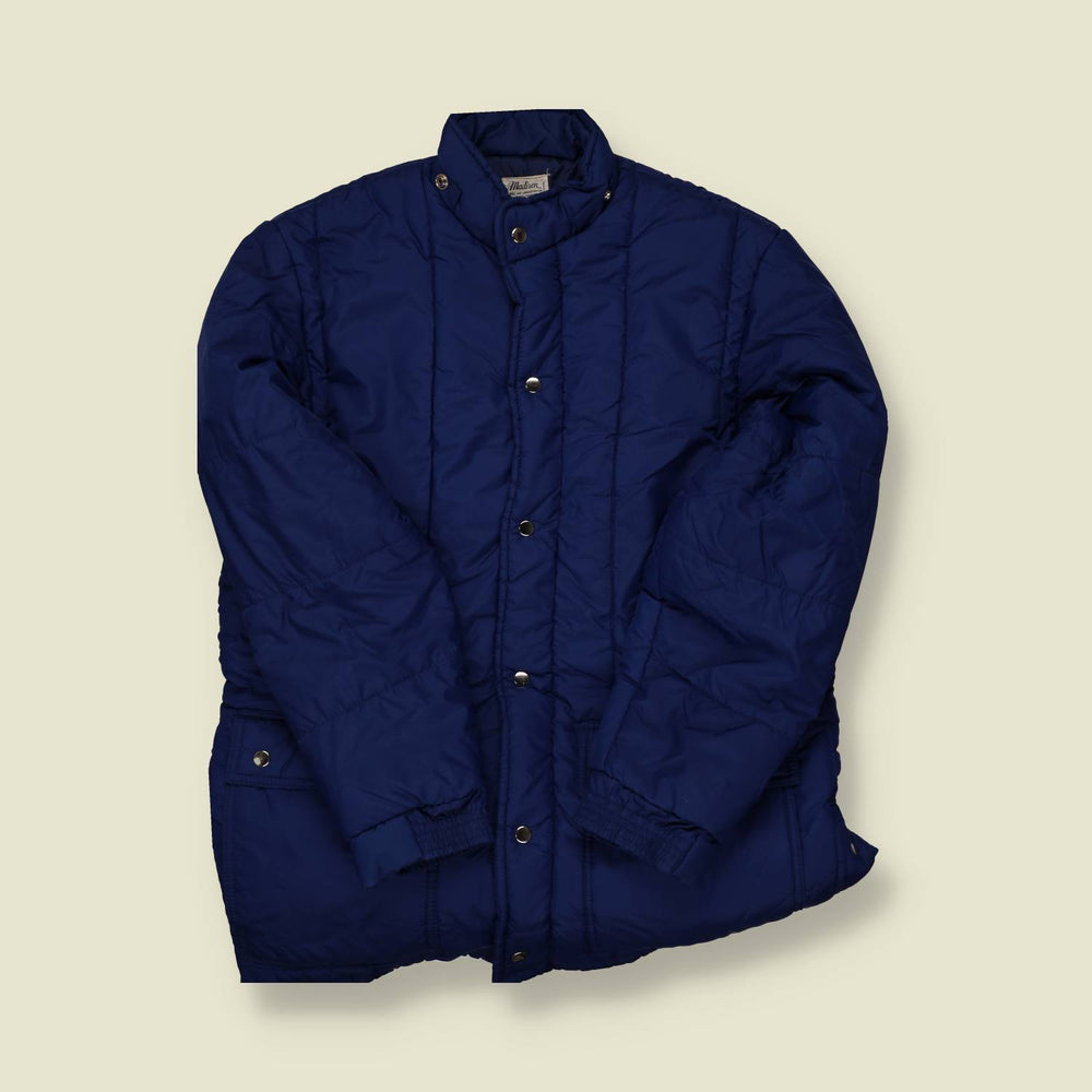 1970s Malison Navy Quilted Jacket – S/M