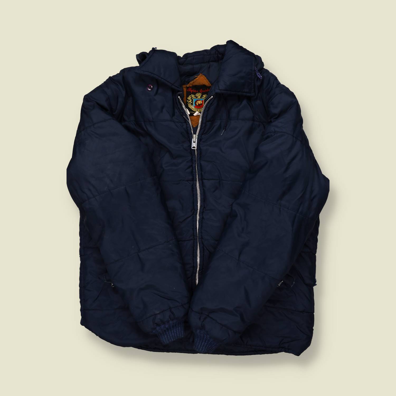 1970s Alpine Guard Navy Quilted Jacket – L