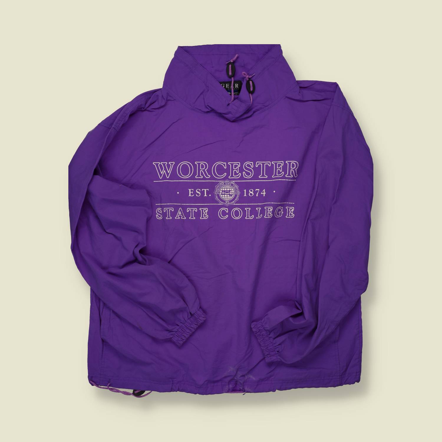 1990s Gear Worcester State College Pullover Windbreaker – M