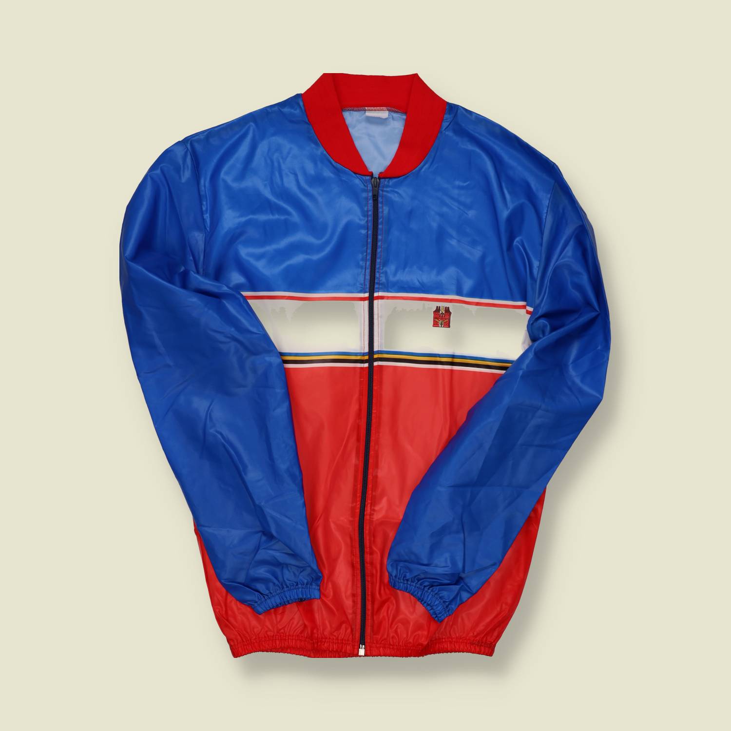 1970s Blue Red Nylon Track Jacket – M