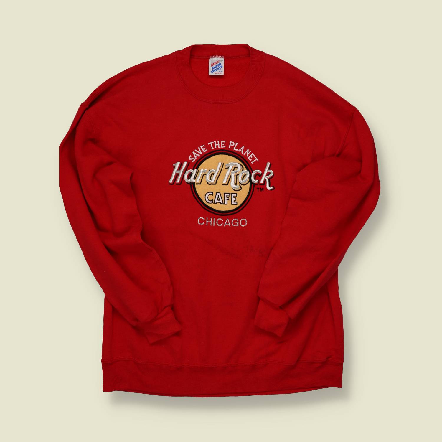 1990s Jerzees Hard Rock Cafe Chicago Sweatshirt – Red - L/XL