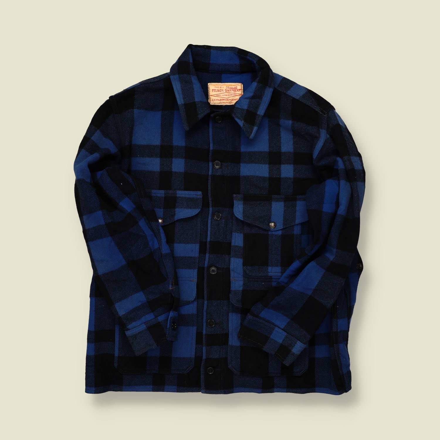 1960s Filson Mackinaw Cruiser – Blue & Black Plaid - M