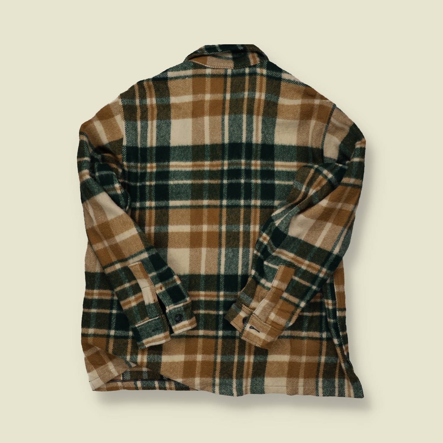 1970s Eddie Bauer Wool Hunting Jacket – Green & Tan Plaid - L/XL