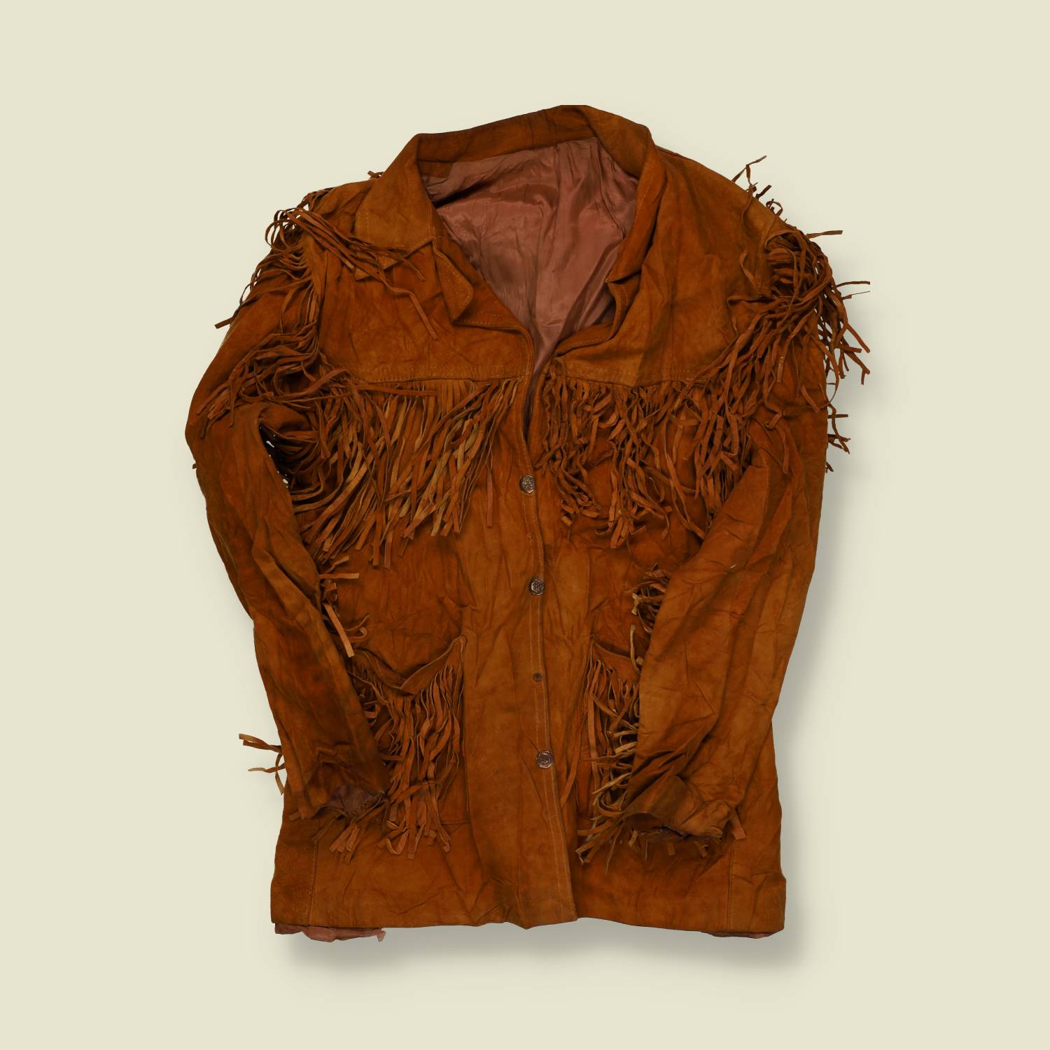 1970s Suede Fringe Western Jacket – Rust Brown - S