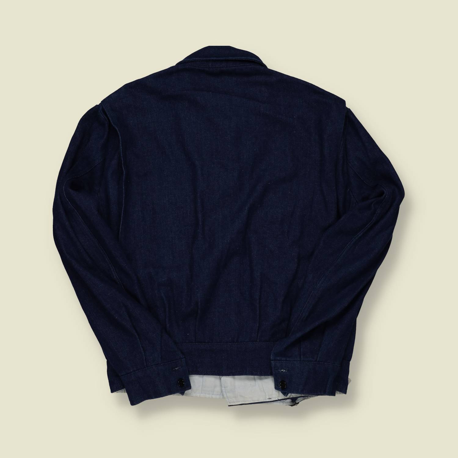 1990s Italian Navy Denim Jacket – Star Collar Insignia - M