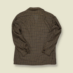 1960s Checked Blend Flannel Shirt – Tan, Black & Cream - S