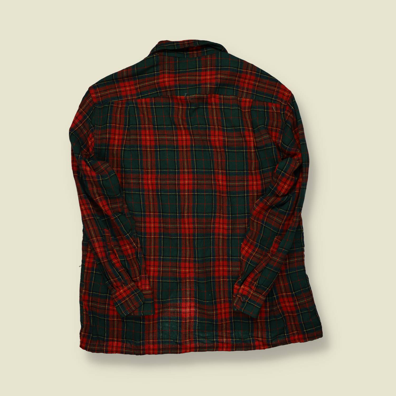 1970s J.C. Penney Wool Flannel Shirt – Red & Green Tartan - L/XL