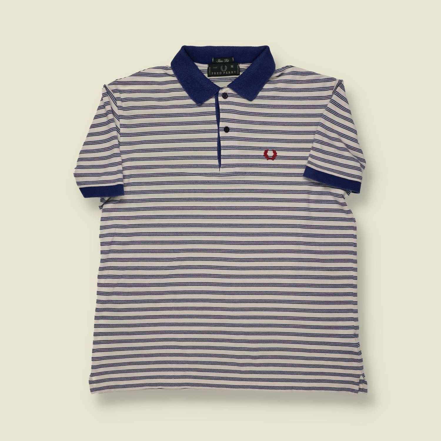 1990s Fred Perry Striped Polo Shirt - S