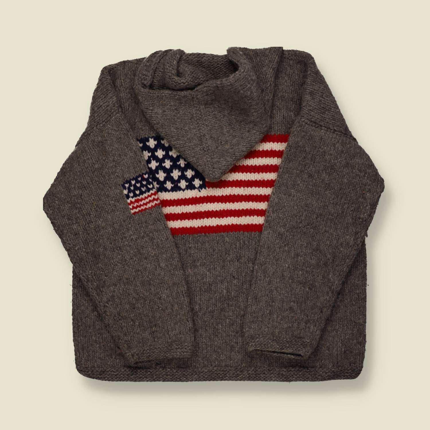 1990s Ecuador Wool Knit Hoodie – USA Flag Design - S/M