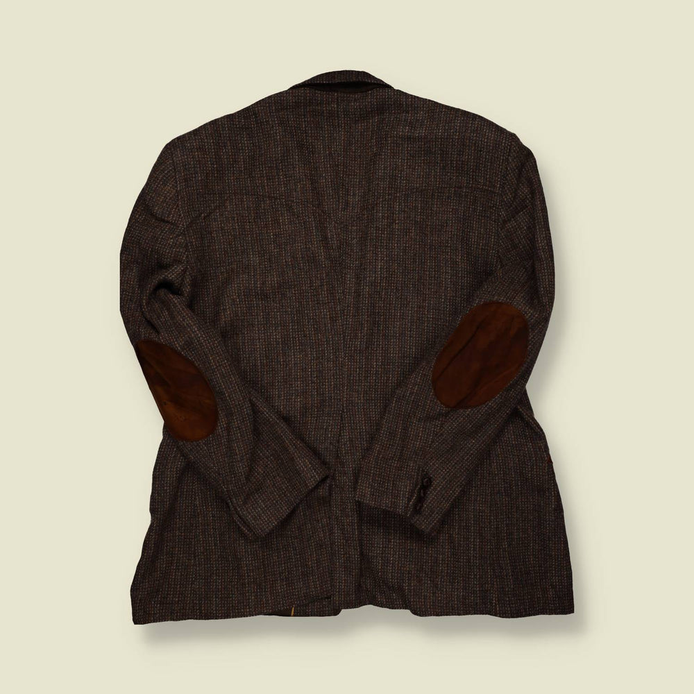 1980s Kenny Rogers Tweed Western Blazer w/ Suede Elbow Patches – L