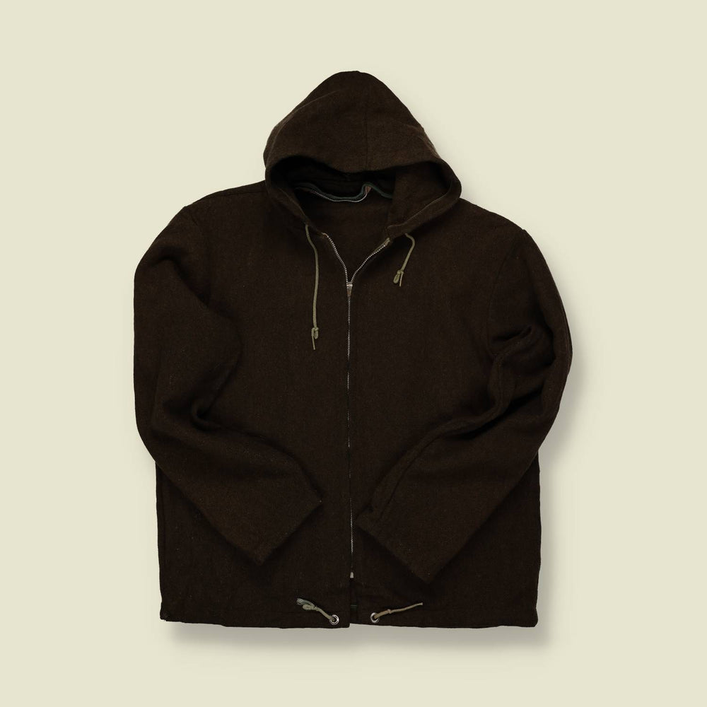 1950s Wool Hooded Zip Jacket - S/M