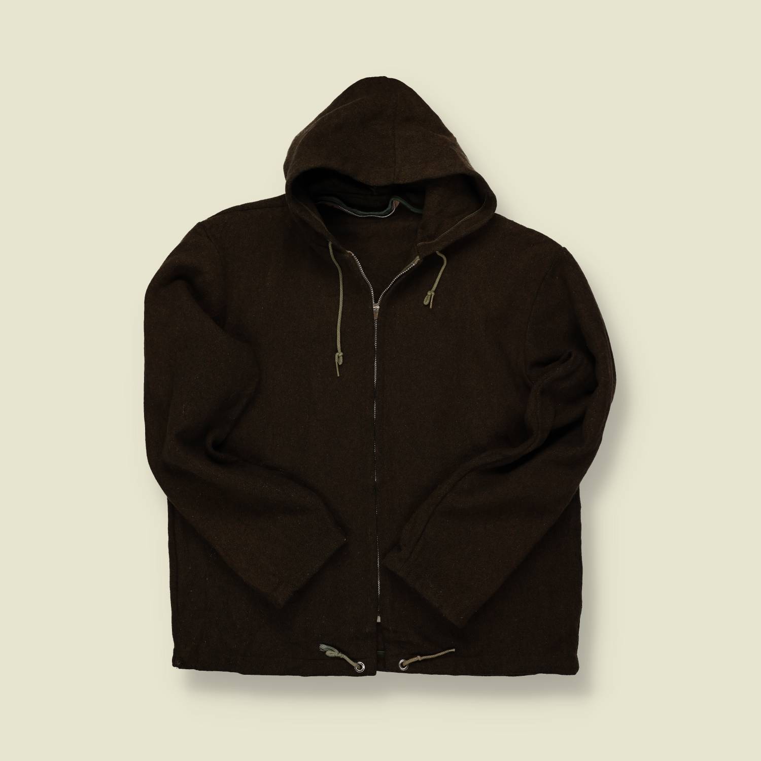 1950s Wool Hooded Zip Jacket - S/M