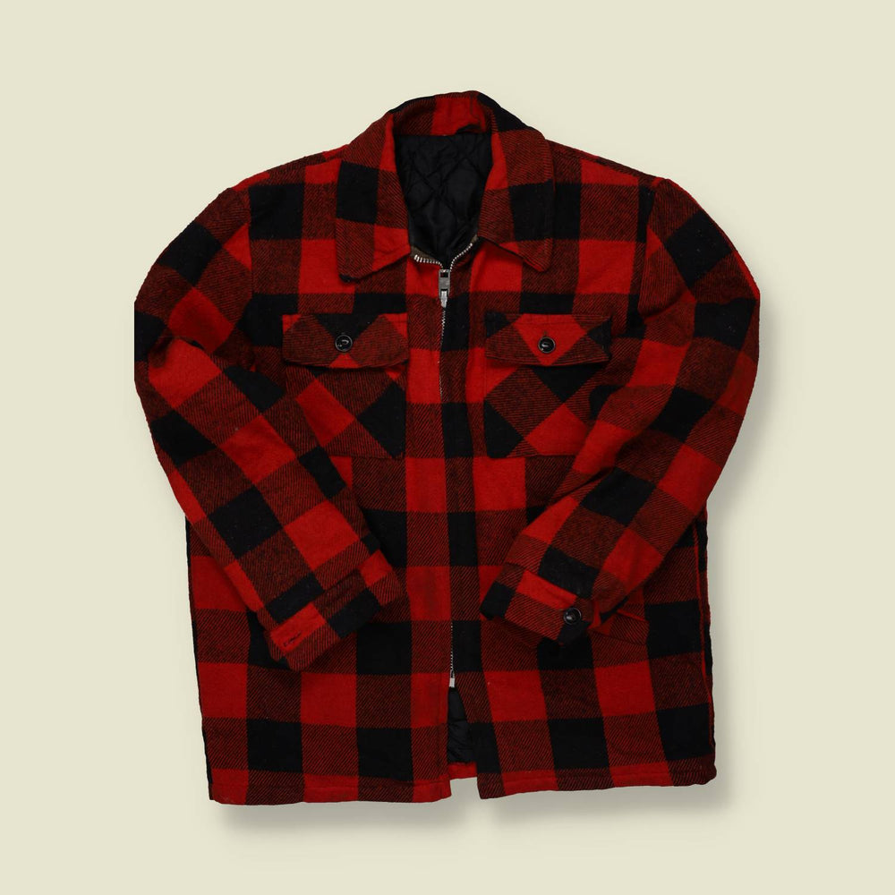 1960s Woolrich Buffalo Plaid Mackinaw Coat - S/M