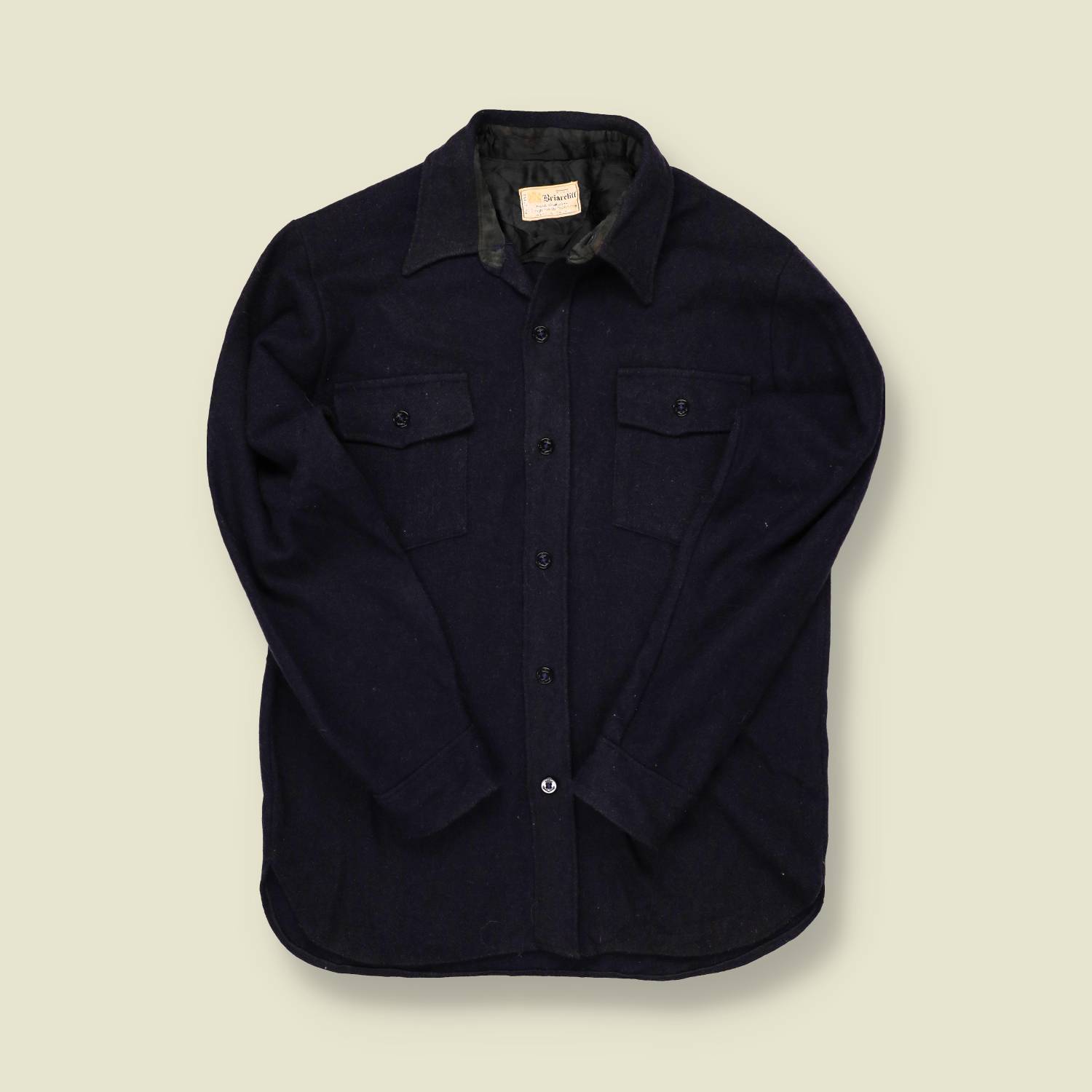 1960s Briarcliff Black Wool Shirt – M/ L