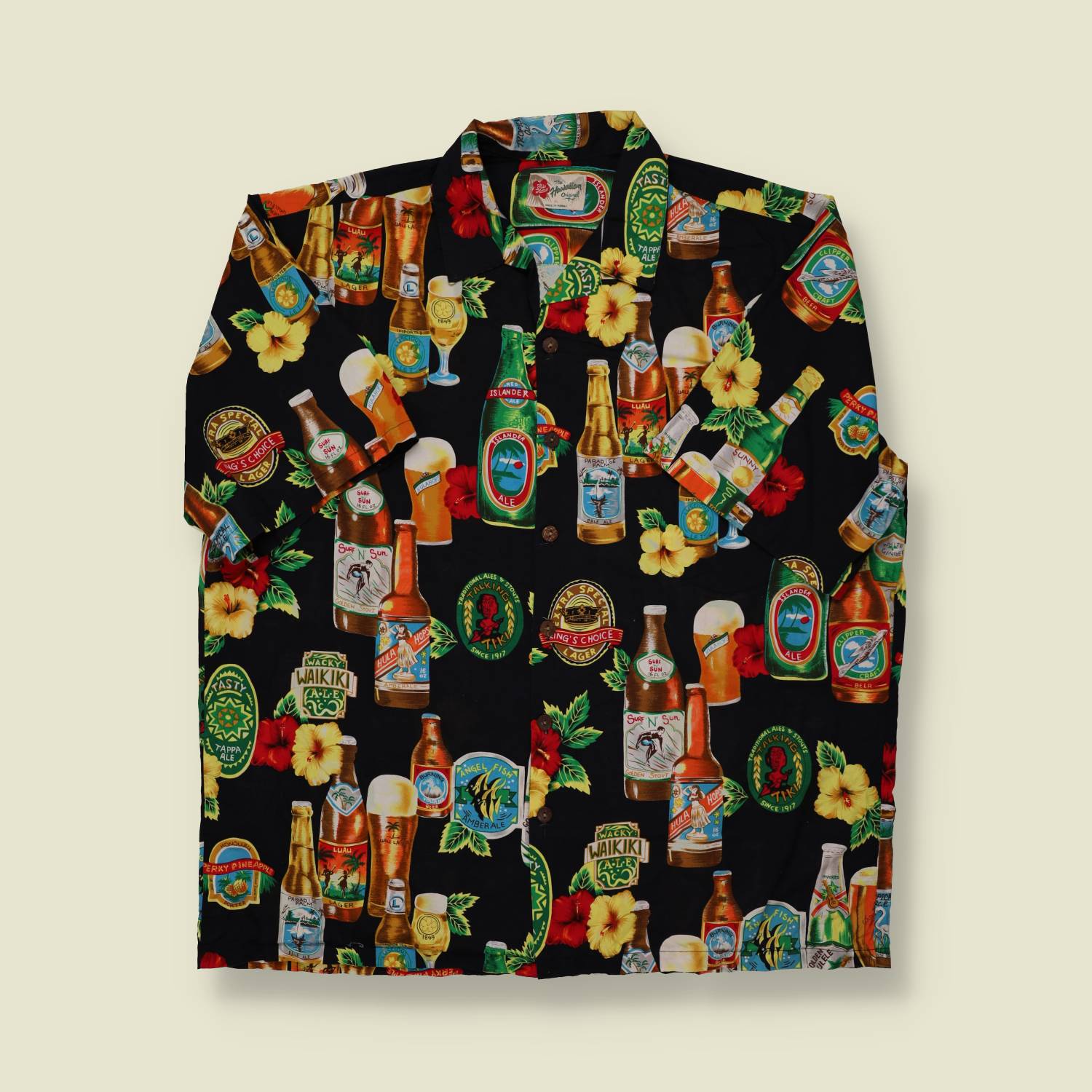 1980s The Hawaiian Original Beer Print Aloha Shirt – XL