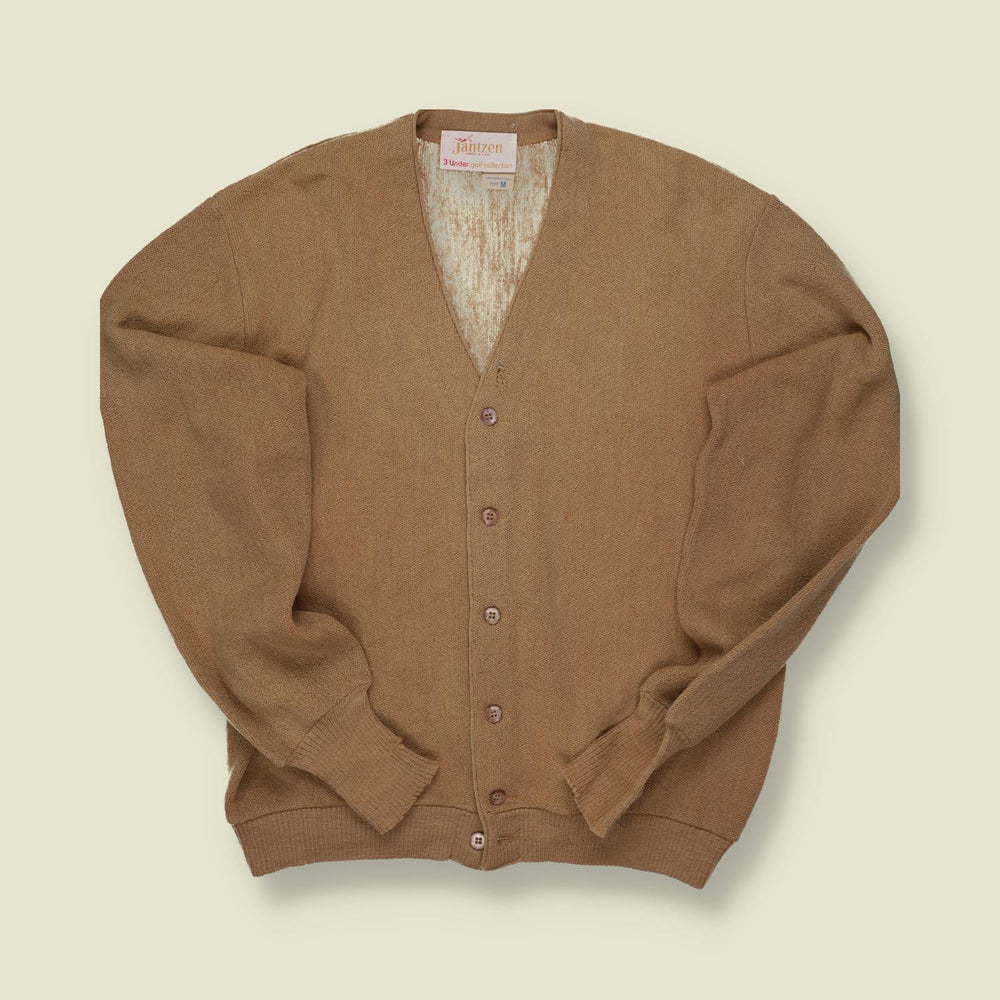 1960s Janzen Golf Collection Tan Wool Cardigan – M