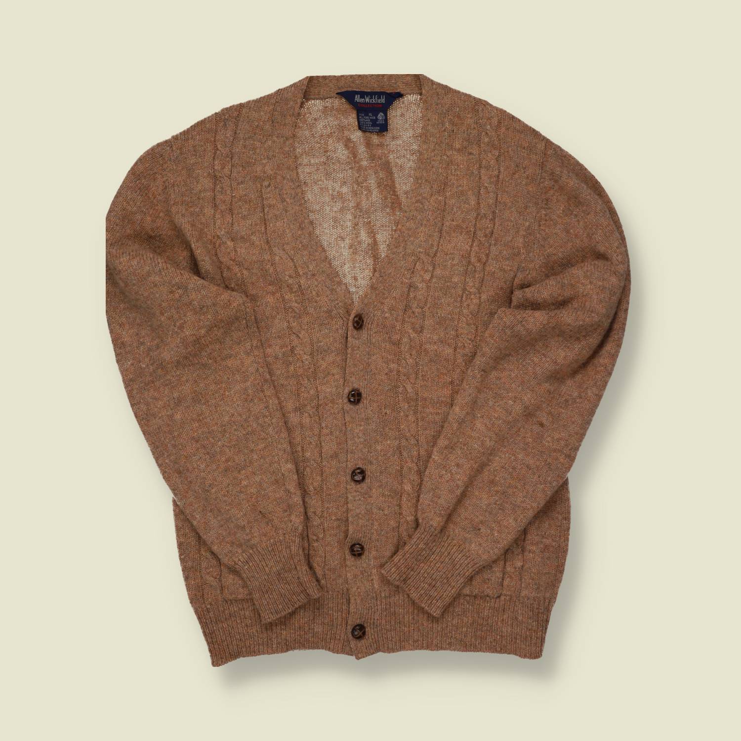 1970s Alan Wickfield Brown Wool Cardigan – S/M