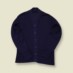 1950s Navy Wool Varsity Cardigan – S