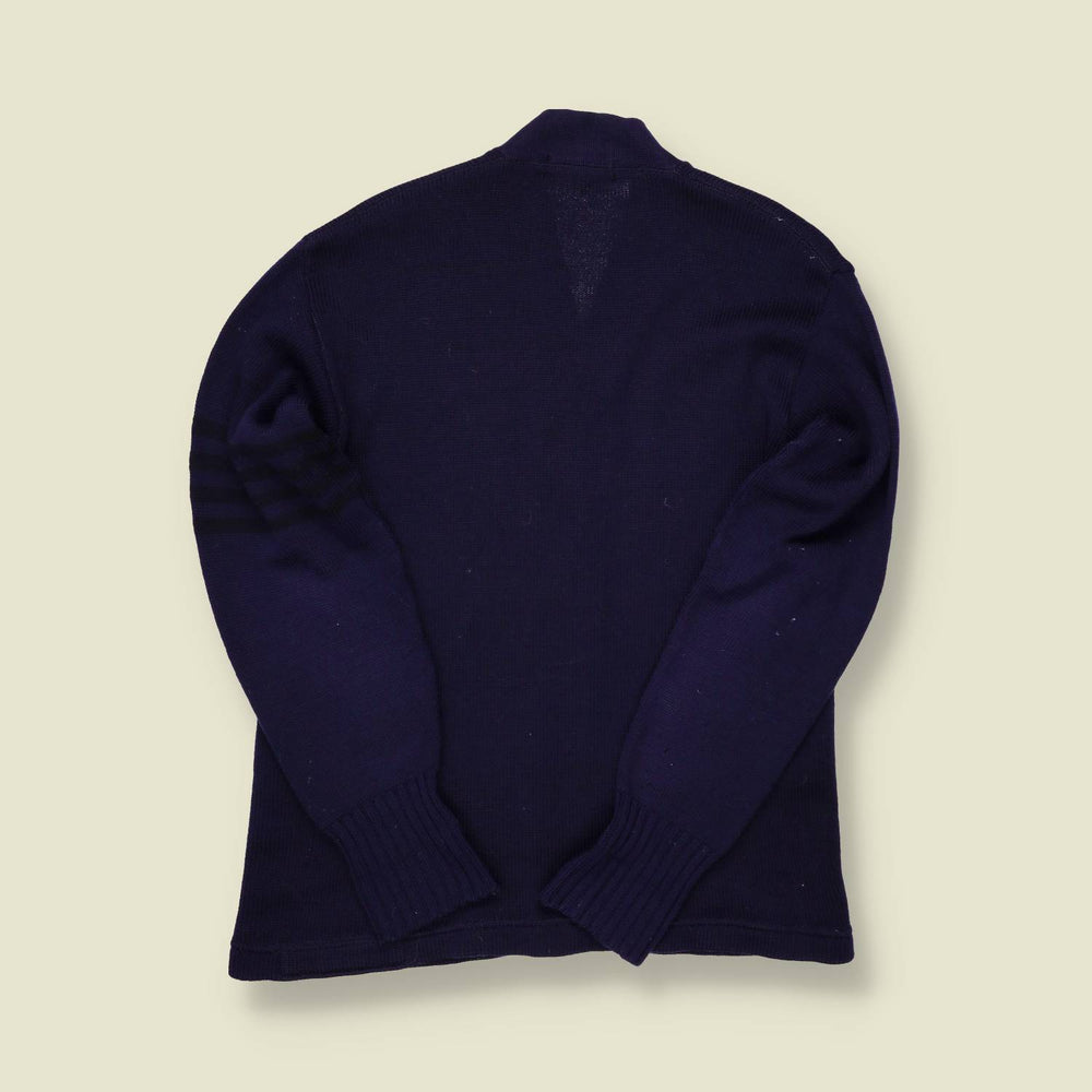 1950s Navy Wool Varsity Cardigan – S