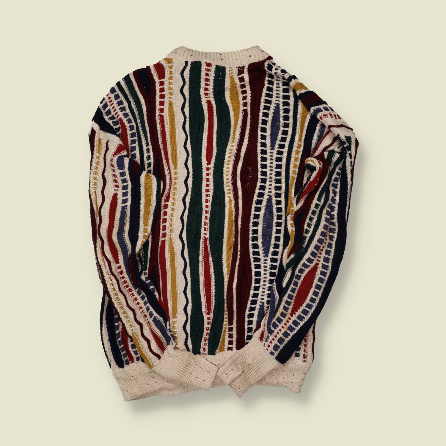 1990s Structure Coogi Style Knit Sweater – L