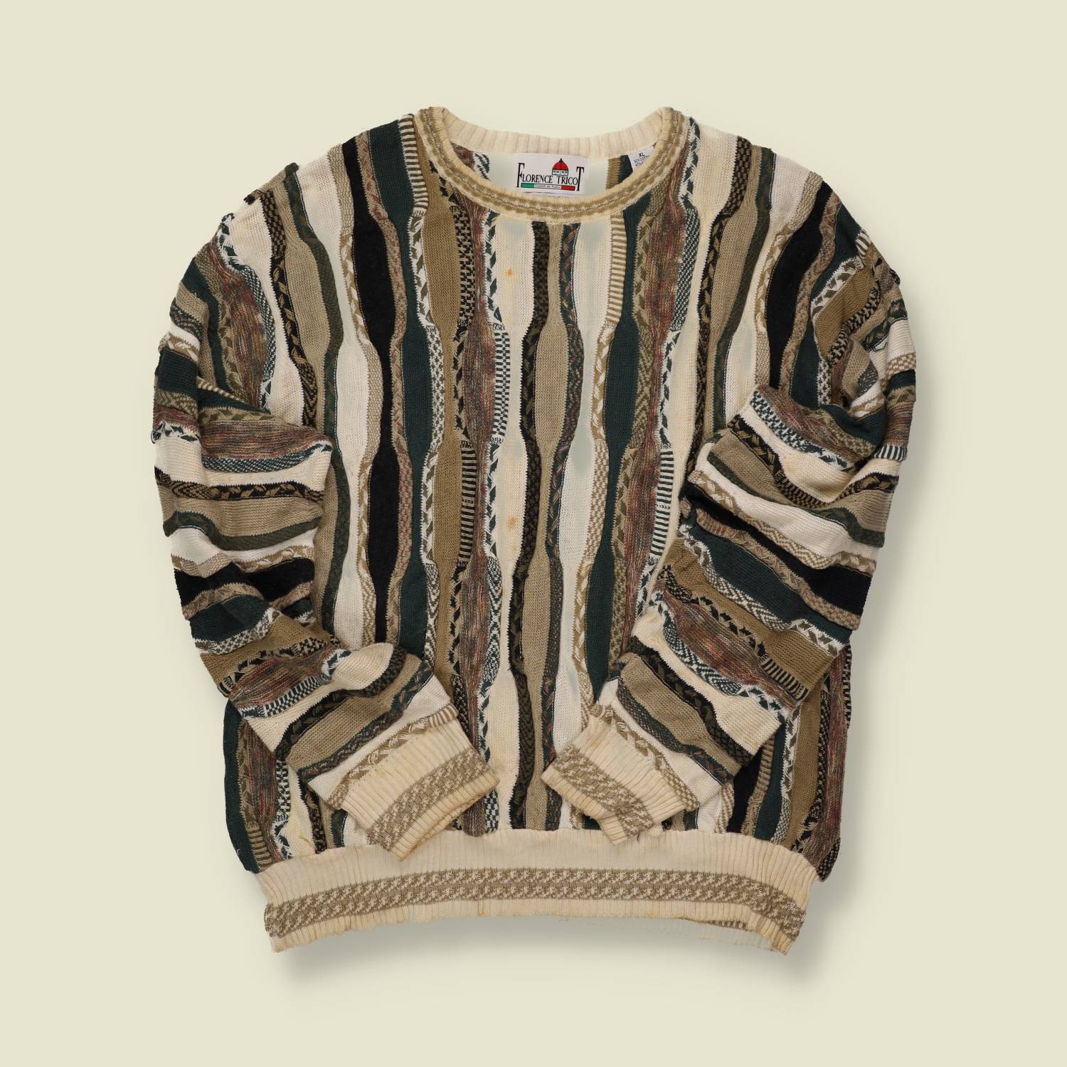 1990s Florence Tricot Coogi-Style Knit Sweater – L/XL