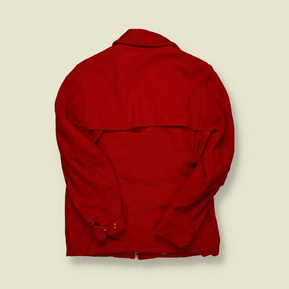 1960s | Windward | Red Wool Zip Jacket - S/M