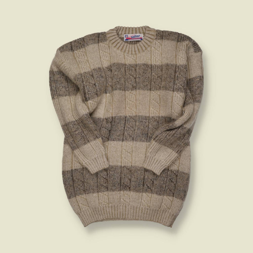 1970s | Nahar | Striped Mohair Blend Jumper - M