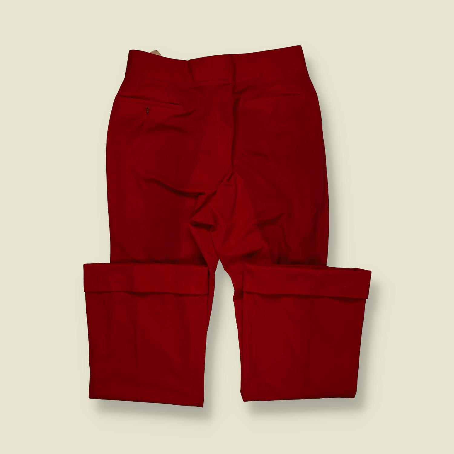 1970s | Unbranded | Flared Trousers – Deep Red - w30