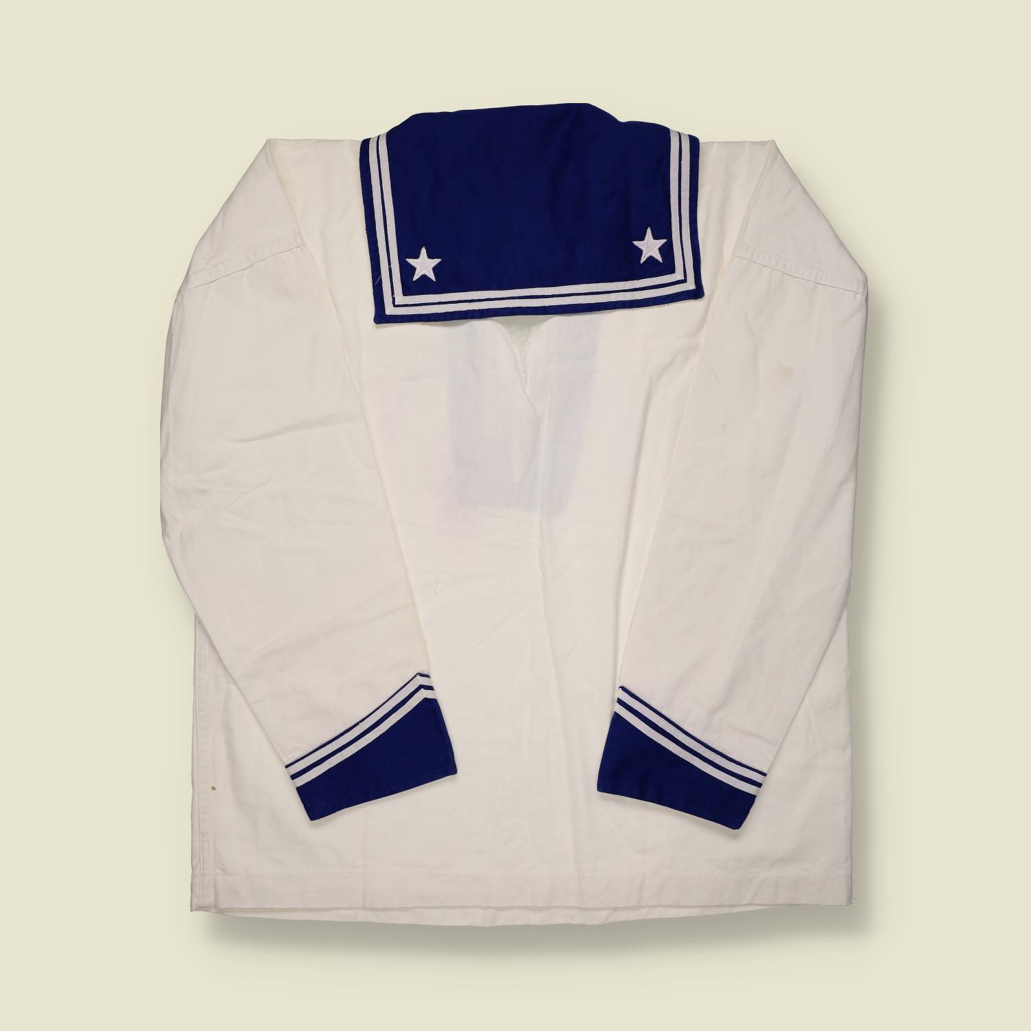 1980s | Italian Navy | Sailor Smock – White/Blue - L