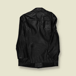 1970s | Unbranded | Leather Car Coat – Black - S