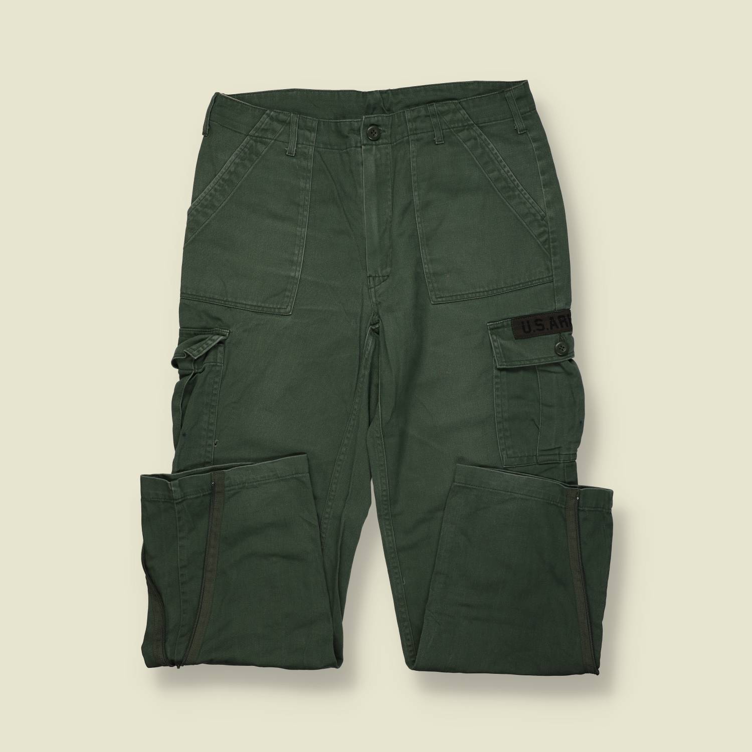 1970s–80s | US Marine Corps | Utility Cargo Trousers – Olive Drab - w34