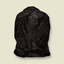 1960s | Elbrus | Leather Car Coat – Dark Brown - S