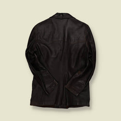1960s | Unbranded | Leather Tailored Jacket – Dark Brown - S