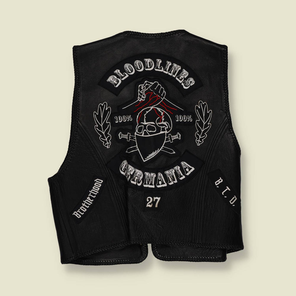 2000s | Bad Company | Heavy Leather Biker Vest – Black -S/M