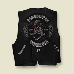 2000s | Bad Company | Heavy Leather Biker Vest – Black -S/M