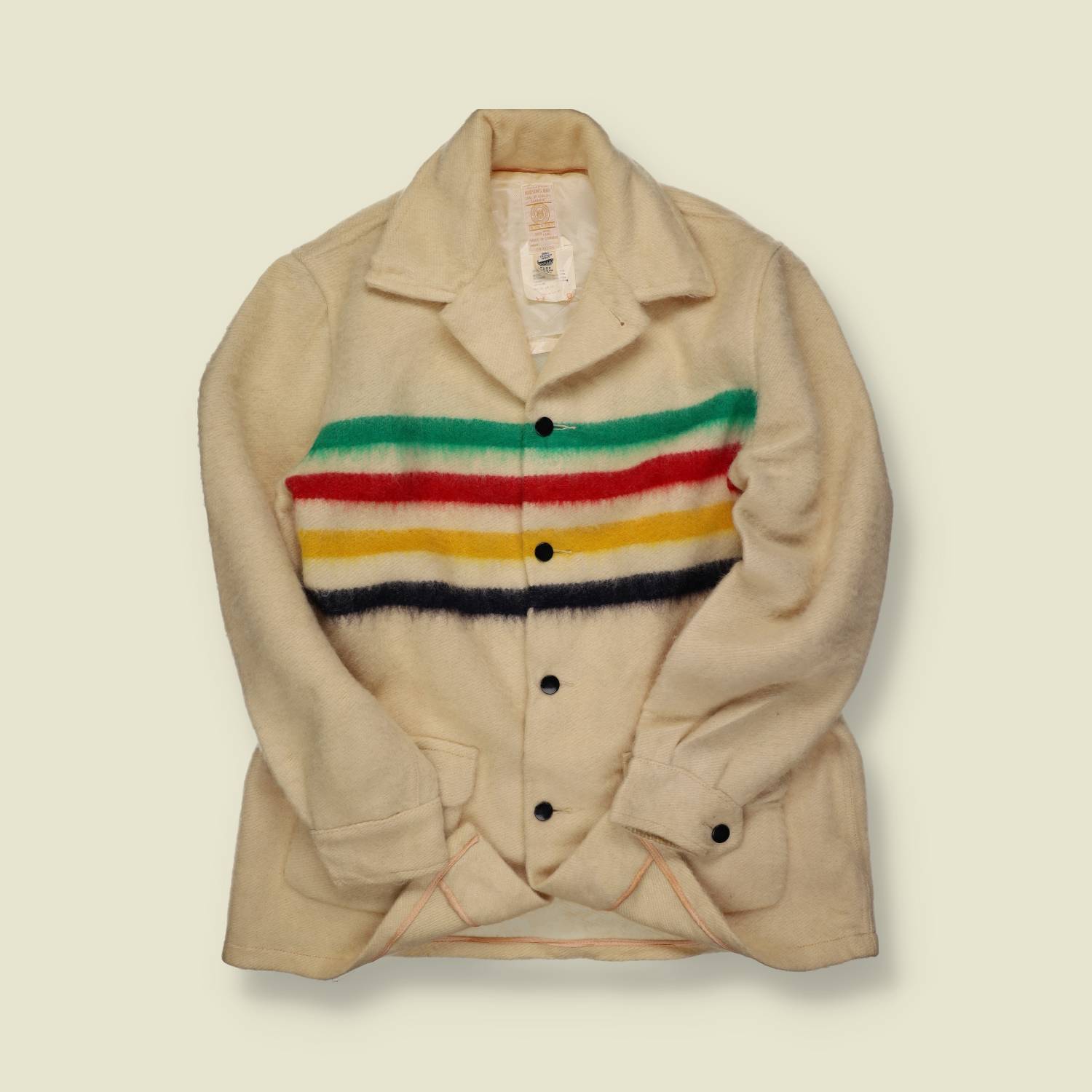 1970s | Hudson’s Bay Company | Point Stripe Wool Coat - M/L