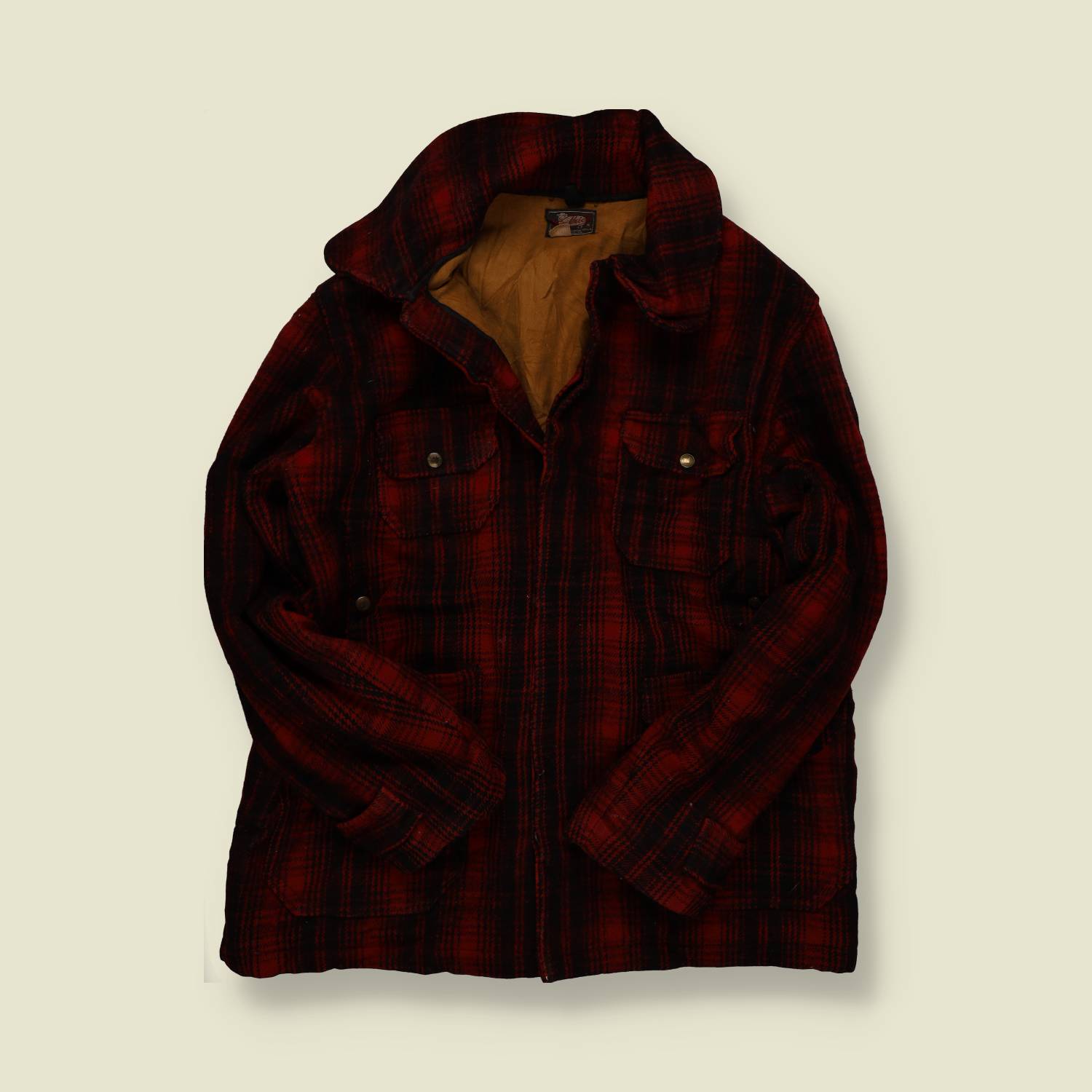 1950s | Woolrich | Wool Plaid Work Jacket – Red/Black - M