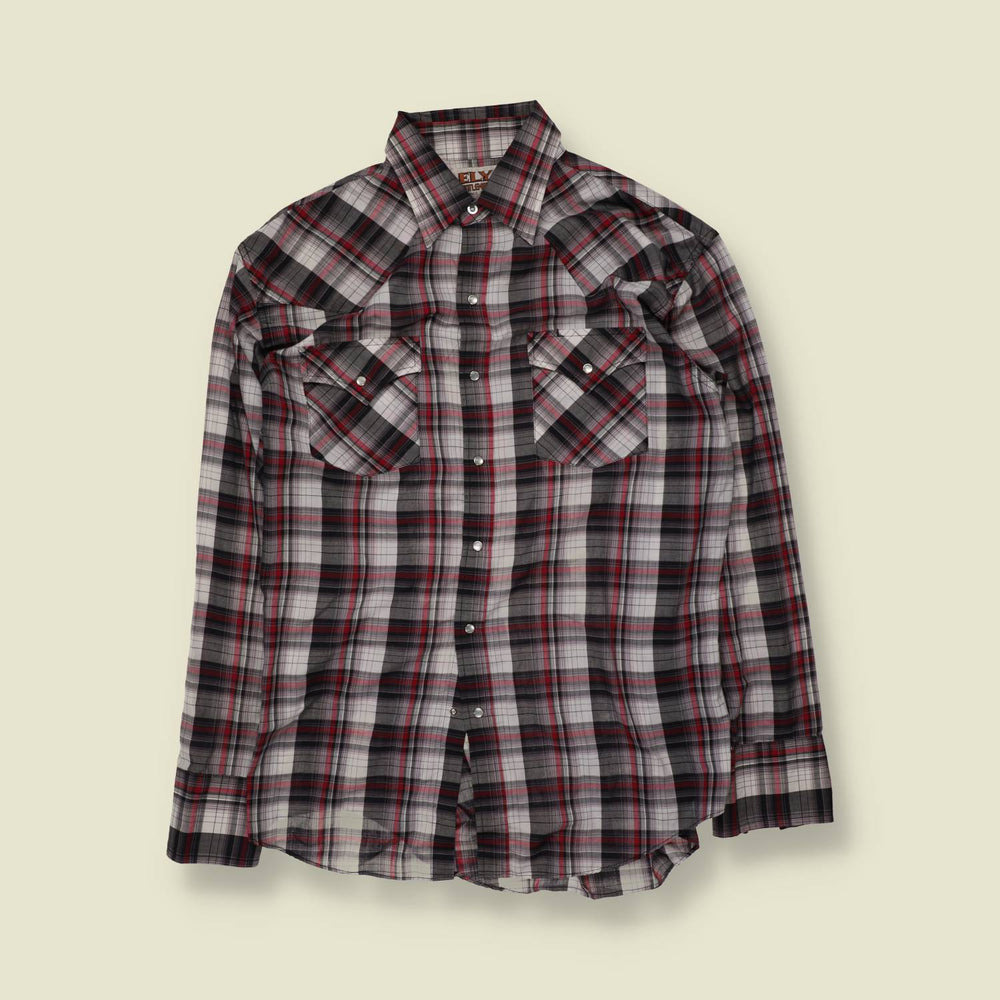 1980s | Ely | Western Shirt | Plaid - M