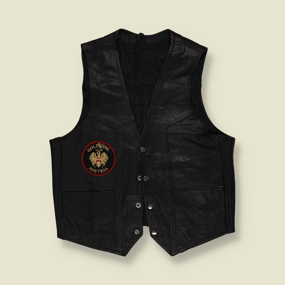 1980s–1990s | Gold Wing Club Austria | Leather Gilet - M