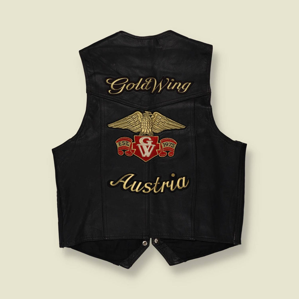 1980s–1990s | Gold Wing Club Austria | Leather Gilet - M