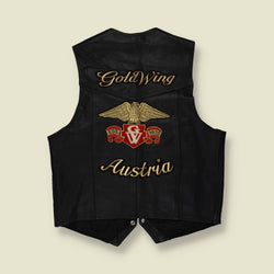 1980s–1990s | Gold Wing Club Austria | Leather Gilet - M