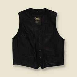 1990s | Camel Collection | Leather Gilet - XL