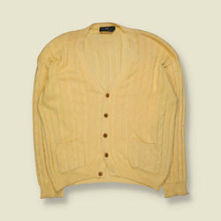 1980s | Henry Cotton’s | Cable Knit Cardigan - XL
