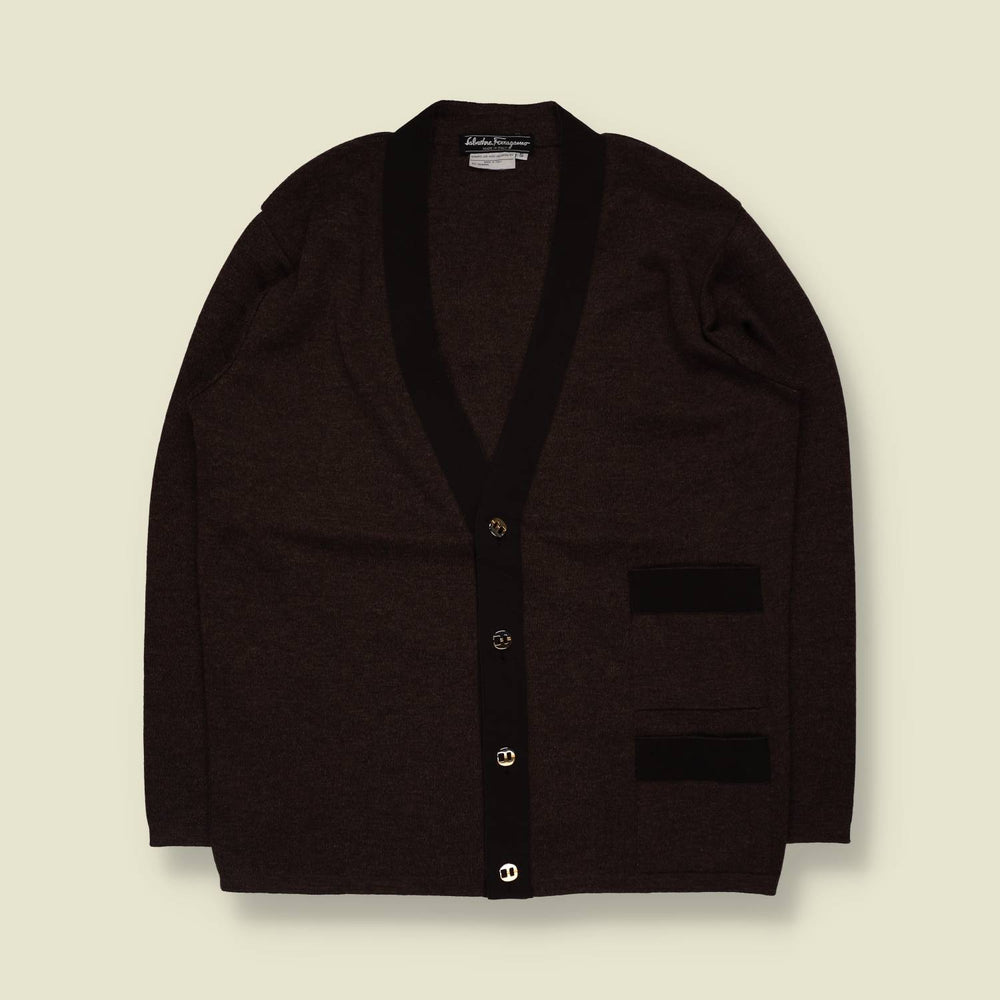 1980s | Italian Made Salvatore Ferragamo | Wool Cardigan - M