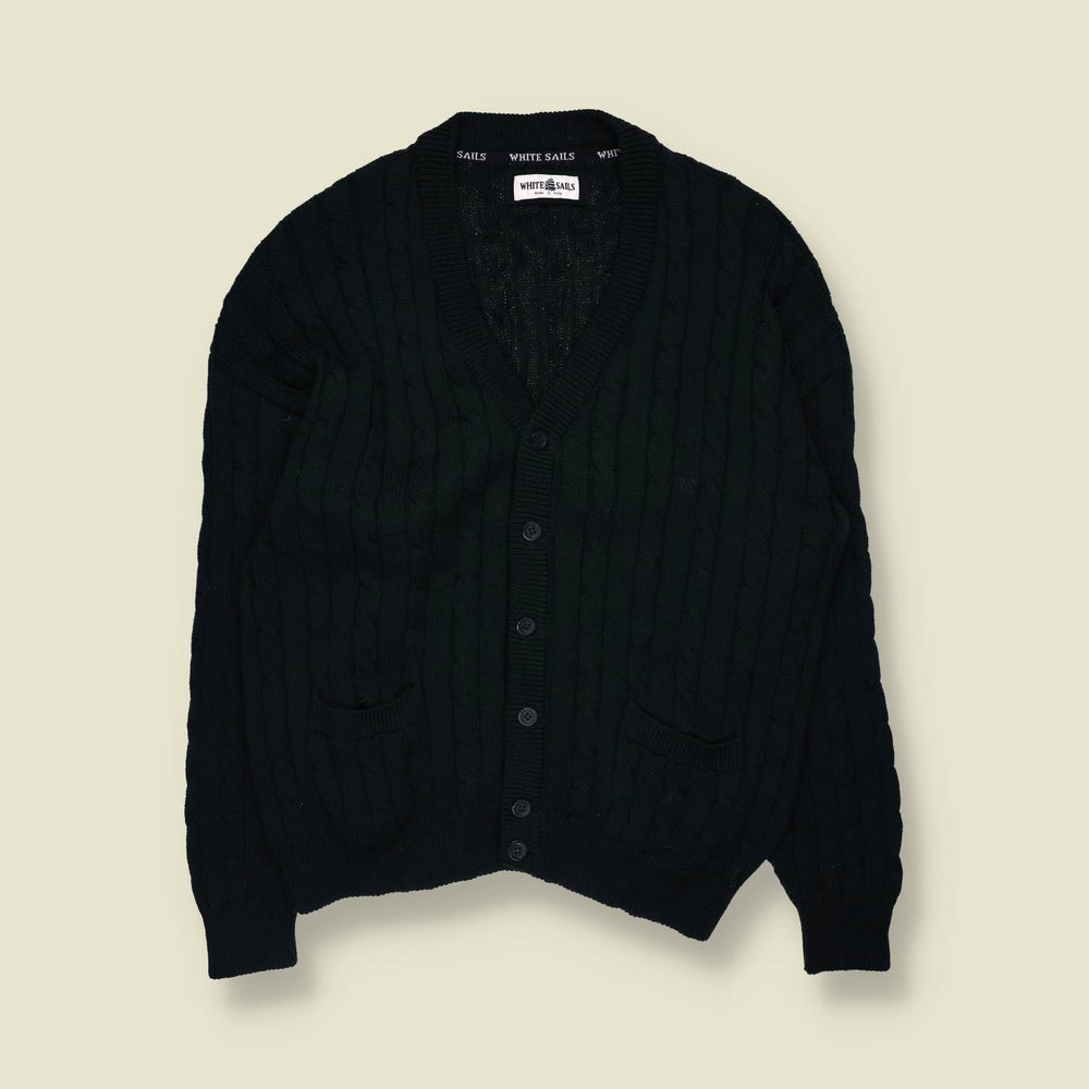 1980s | White Sails | Made In Italy | Cardigan - L