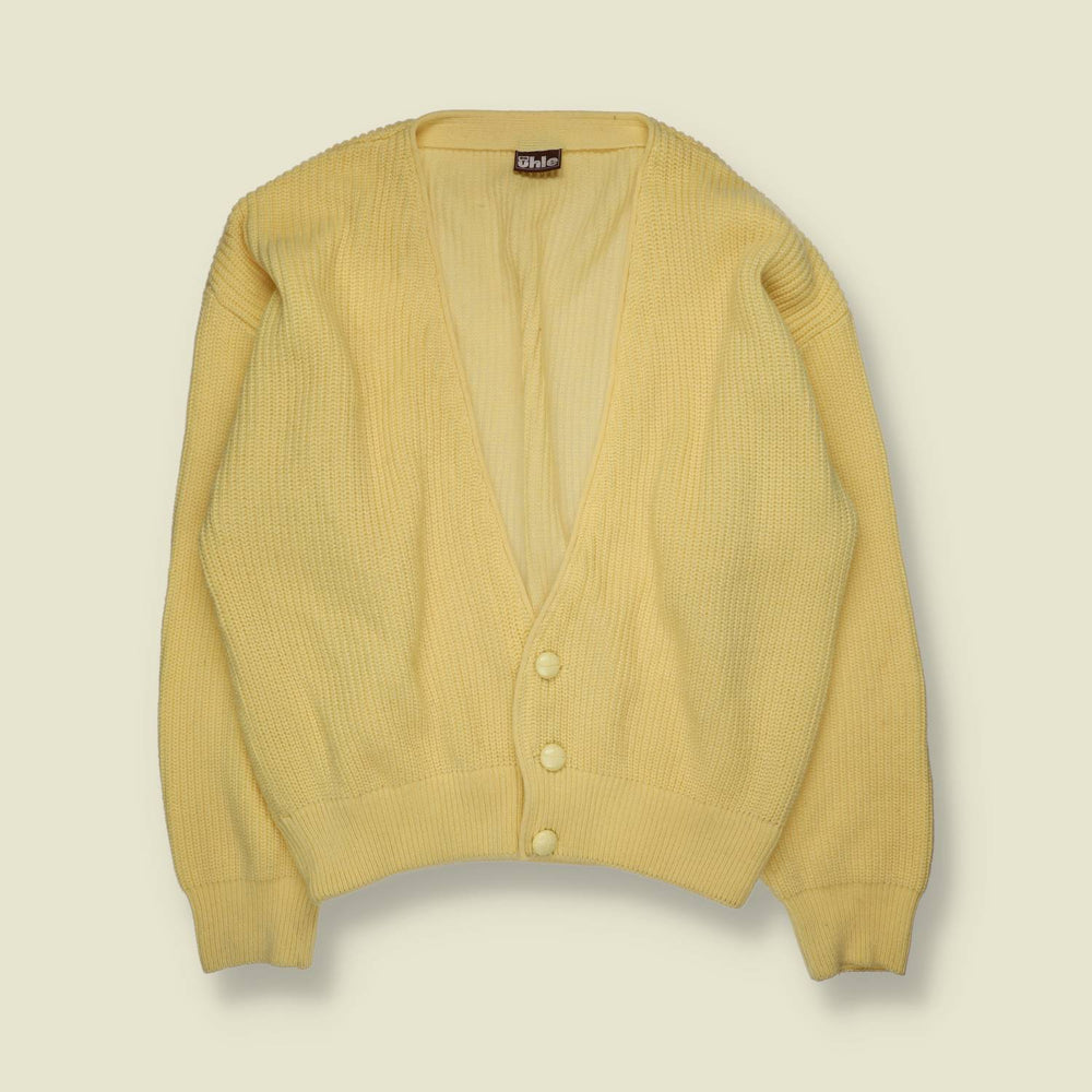 1980s | Rib Knit Cardigan - XL