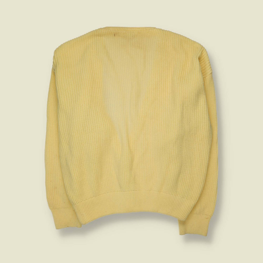 1980s | Rib Knit Cardigan - XL